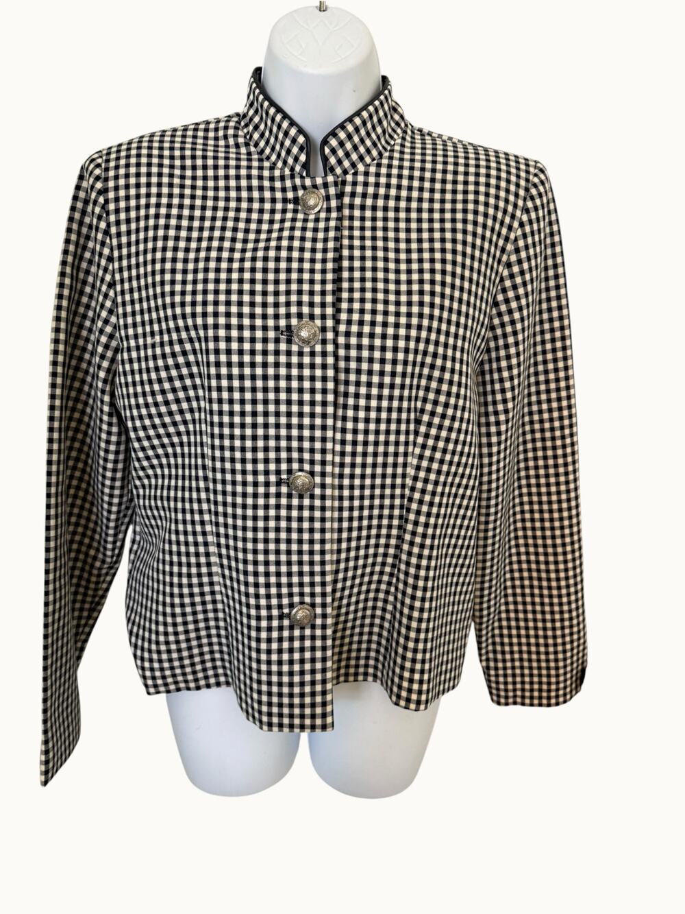 Bedford Fair Gingham Jacket Black/White Equestrian Blazer 8